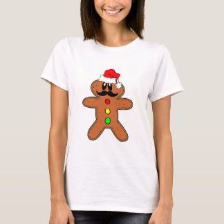 Camiseta bigote del hombre de pan de jengibre