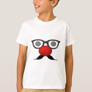 Camiseta Bigote extraño de los vidrios de los ojos de la