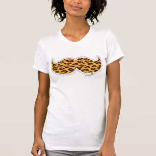 Camiseta bigote femenino del leopardo