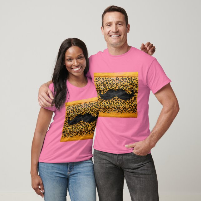 Camiseta Bigote Leopardo Vintage Madera #2 (Unisexo)