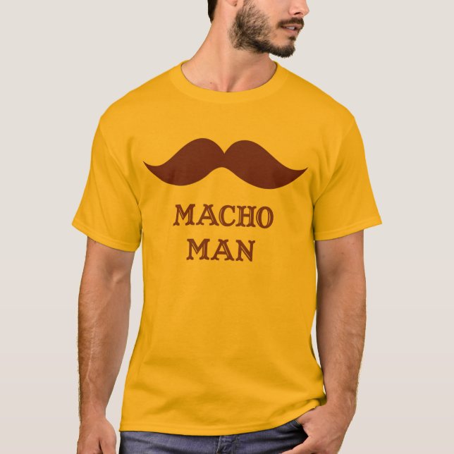 Camiseta Bigote machista divertido del hombre (Anverso)