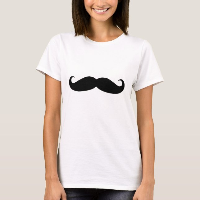 Camiseta Bigote negro o bigote negro para los regalos de la (Anverso)