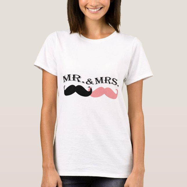 Camiseta Bigote negro y rosado del vintage (Anverso)