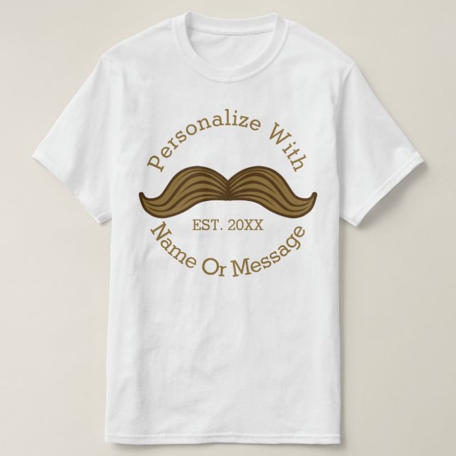 Camiseta Bigote retro PERSONALIZADO (Diseño del anverso)