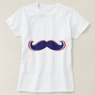Camiseta Bigote - rojo, blanco y azul