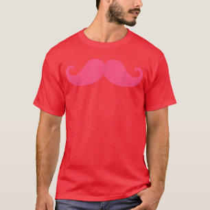 Camiseta Bigote Rosa Divertido Bigote de Hipster en Forma d