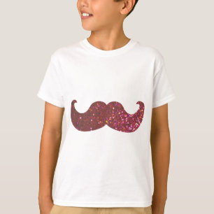 Camiseta Bigote rosado de Bling (falso gráfico del