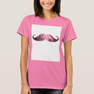 Camiseta Bigote rosado divertido de Bling