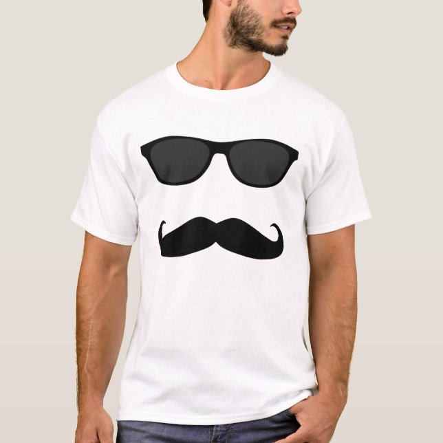 Camiseta Bigote y gafas de sol (Anverso)