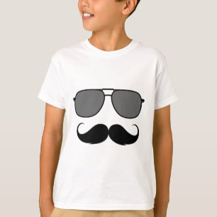 Camiseta bigote y vidrios