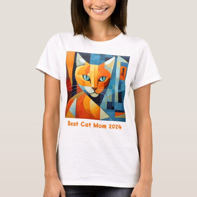 Camiseta Bigotes abstractos: Mejor mamá gato (Anverso)