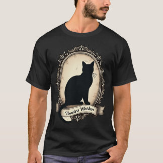 Camiseta Bigotes Atemporales Gato Negro Elegante