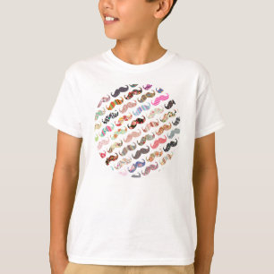 Camiseta Bigotes coloridos femeninos divertidos de los