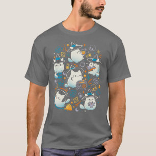 Camiseta Bigotes y Hechicería Gato Lindo Bruja chica divert