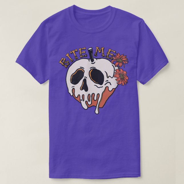 Camiseta Biite Me Cute y Funny Skeleton Head Spooky Hallo (Diseño del anverso)