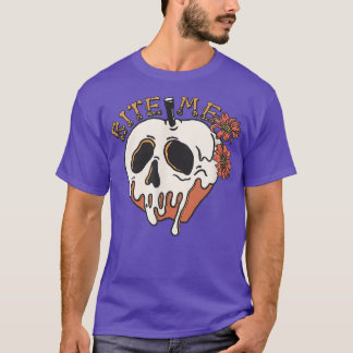Camiseta Biite Me Cute y Funny Skeleton Head Spooky Hallo