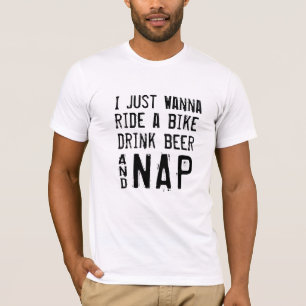 Camiseta Bike Beer Nap Tee, Cycling Sarcasm Gift T-Shirt