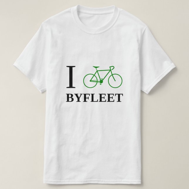 Camiseta Bike BYFLEET (el icono verde de la bicicleta) (Diseño del anverso)