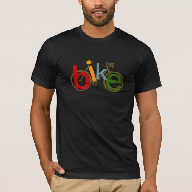 Camiseta BIKE de palabra de color (Anverso)