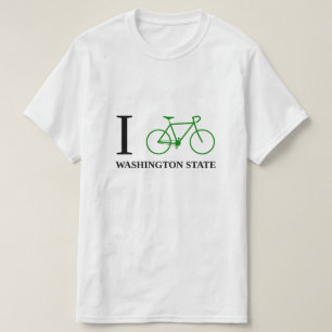 Camiseta Bike el ESTADO de WASHINGTON (el icono verde de la
