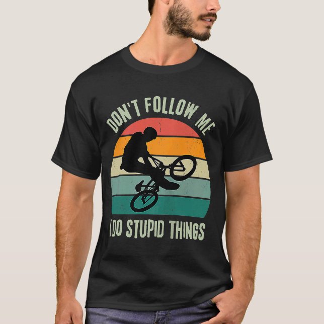 Camiseta BIKE retro BMX No me sigan hago cosas estúpidas (Anverso)