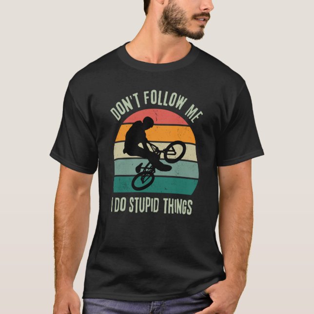 Camiseta BIKE retro BMX No me sigan hago cosas estúpidas (Anverso)