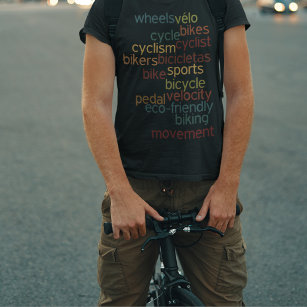 Camiseta Bike Sport Tipografía de color Negro