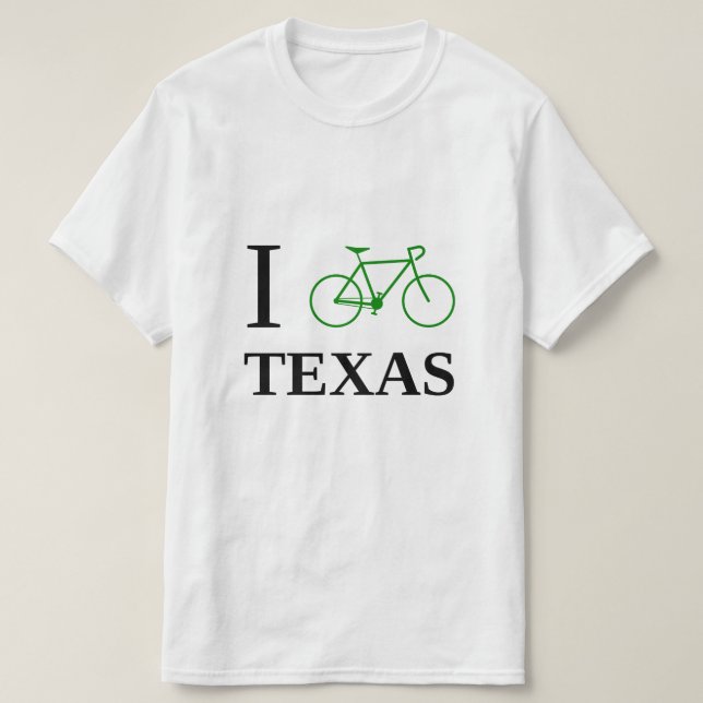 Camiseta Bike TEJAS (el icono verde de la bicicleta) (Diseño del anverso)