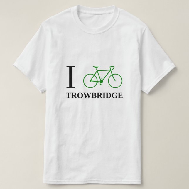 Camiseta Bike TROWBRIDGE (el icono verde de la bicicleta) (Diseño del anverso)