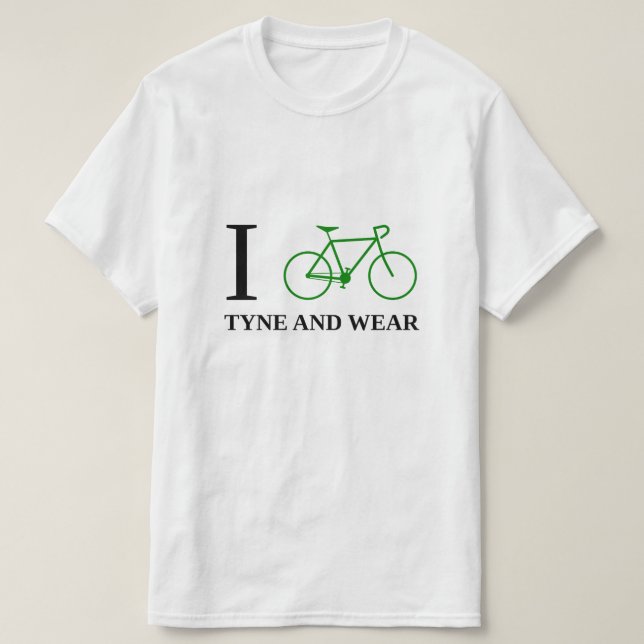 Camiseta Bike TYNE Y el DESGASTE (el icono verde de la (Diseño del anverso)