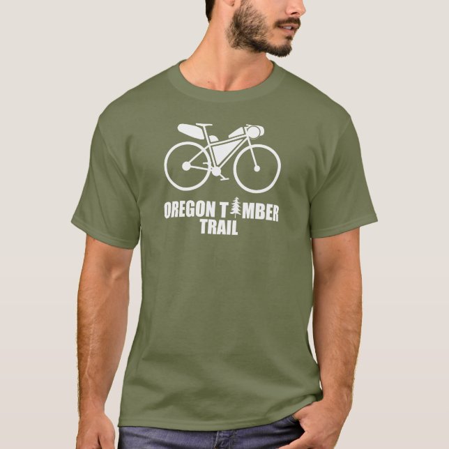 Camiseta Bikepacking en el sendero de la madera de Oregón (Anverso)