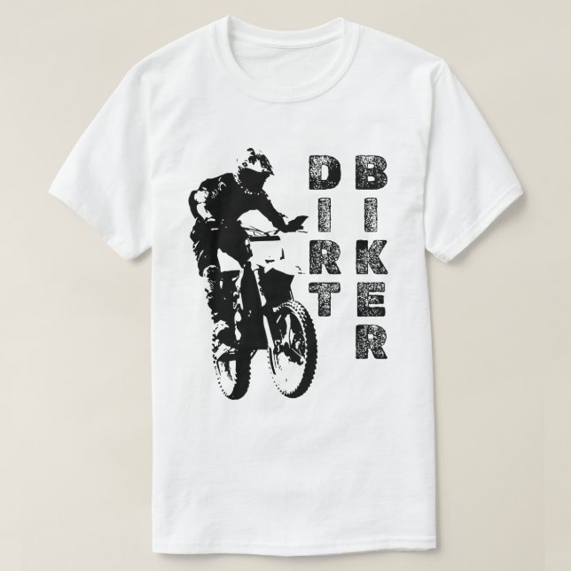 Camiseta Biker Black and White Dirt (Diseño del anverso)