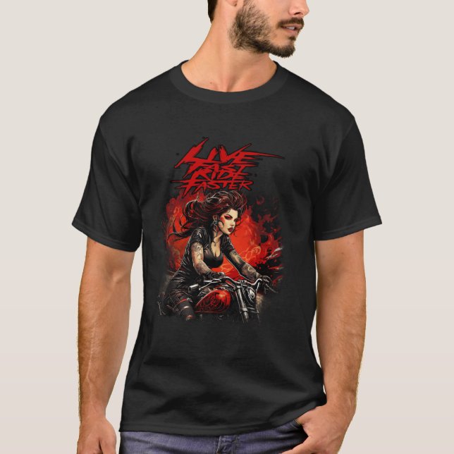 Camiseta Biker Brotherhood Open Road Irse Irse Caballo Rebe (Anverso)