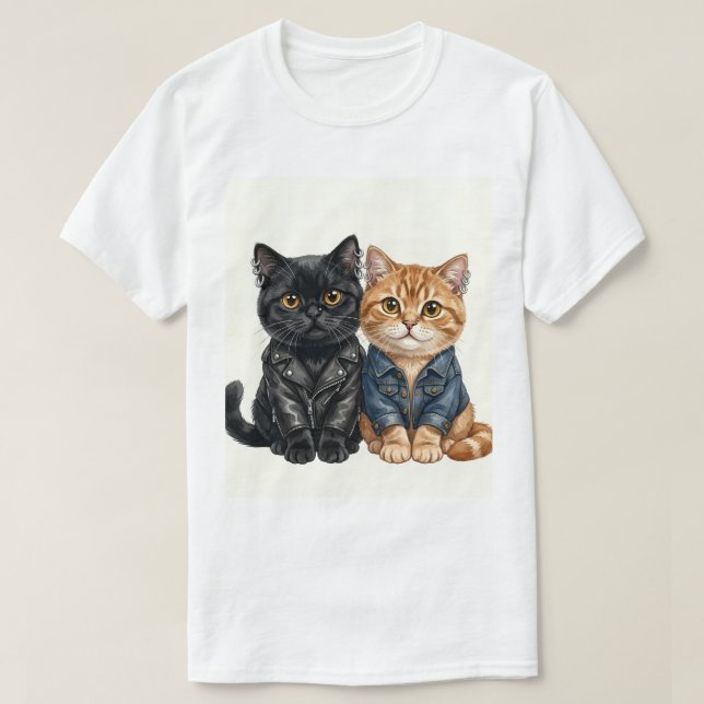 Camiseta Biker Cats (Diseño del anverso)