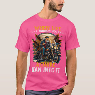 Camiseta Biker Cuando La Vida Te Arroja Una Curva Para Homb
