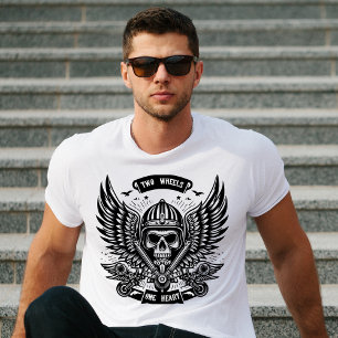 Camiseta Biker de dos ruedas y un corazón