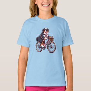 Camiseta Biker de perro de Bernese, aventura de ciclismo de