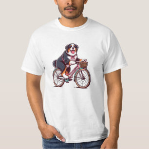 Camiseta Biker de perro de Bernese, aventura de ciclismo de