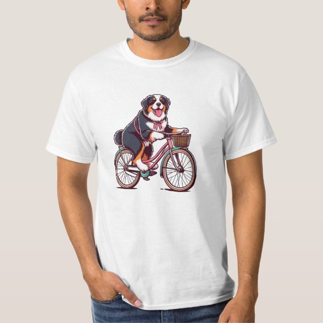 Camiseta Biker de perro de Bernese, aventura de ciclismo de (Anverso)