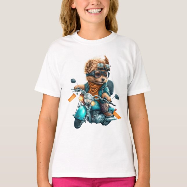 Camiseta Biker de perros Guay, lindo conductor de perro de  (Anverso)