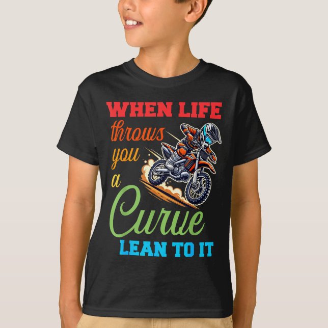 Camiseta Biker Motorcycle Lover When Life Throws You A Curv (Anverso)