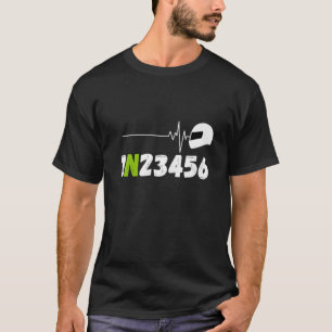 Camiseta Biker Motorcycle Rider ECG Heartbeat Dos Ruedas 1N