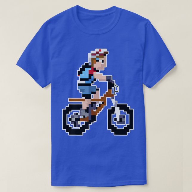 Camiseta Biker Mountainbiker Pixel Art Retro Gaming Style (Diseño del anverso)