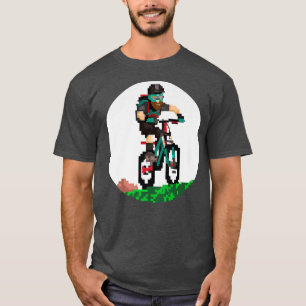 Camiseta Biker Mountainbiker Pixel Art Retro Gaming Style 2