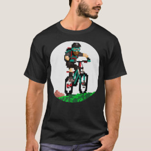 Camiseta Biker Mountainbiker Pixel Art Retro Gaming Style 2