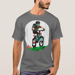 Camiseta Biker Mountainbiker Pixel Art Retro Gaming Style 2