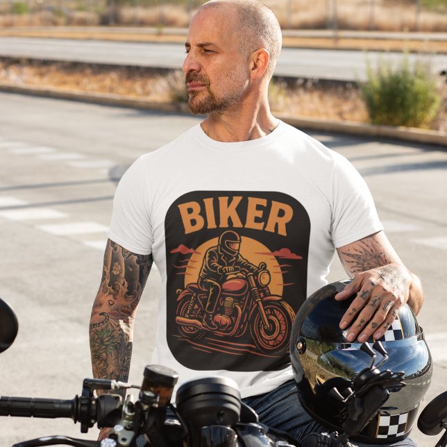 Camiseta Biker stilvolle Motorradfahrer Illustration (Subido por el creador)