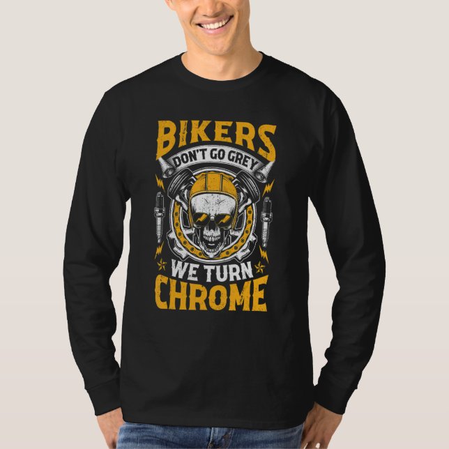 Camiseta Bikers Don't   Go Grey Motorcycle Motocross Christ (Anverso)
