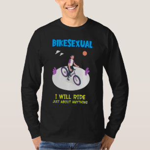 Camiseta Bikesexual Voy a viajar casi cualquier cosa divert