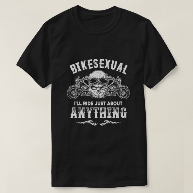 Camiseta Bikesexual Voy a viajar casi todo en bicicleta (Diseño del anverso)